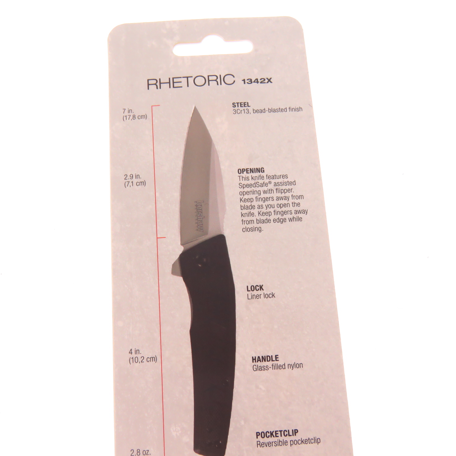 Ks1342x Kershaw Navaja Rhetoric Slim Asistida F Plano C/clip