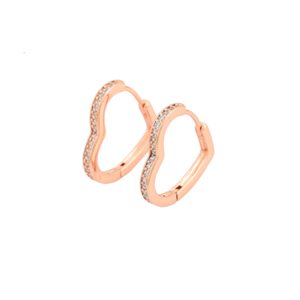 Arete Corazón Oro Rosado Laminado 18k Arracada Mujer Elegante Moda Fiesta