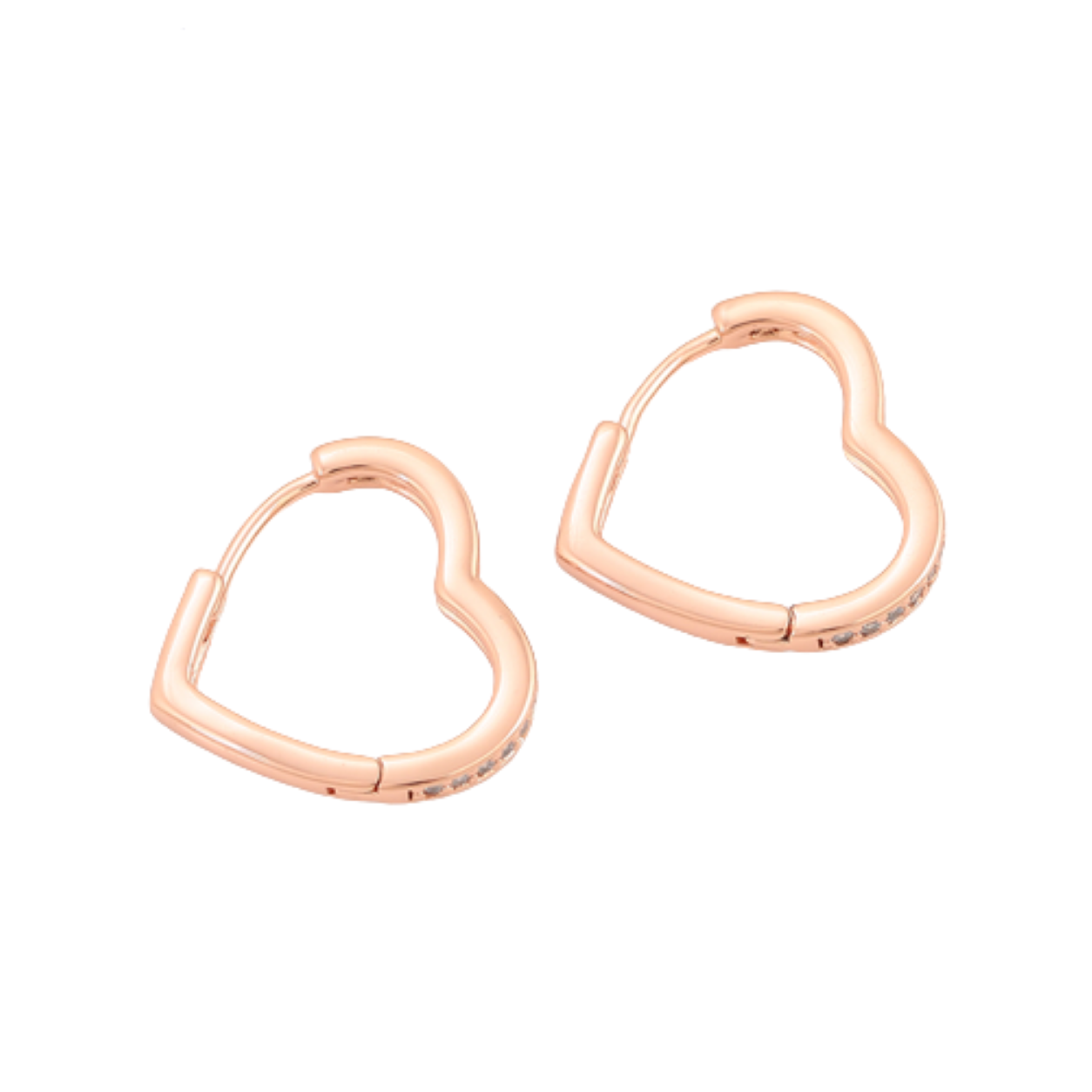Arete Corazón Oro Rosado Laminado 18k Arracada Mujer Elegante Moda Fiesta