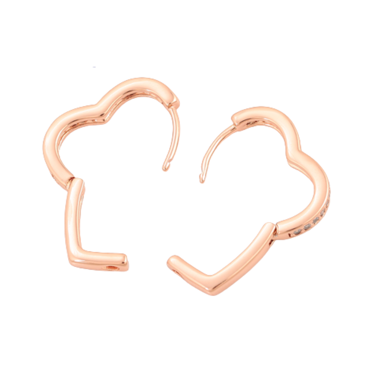 Arete Corazón Oro Rosado Laminado 18k Arracada Mujer Elegante Moda Fiesta