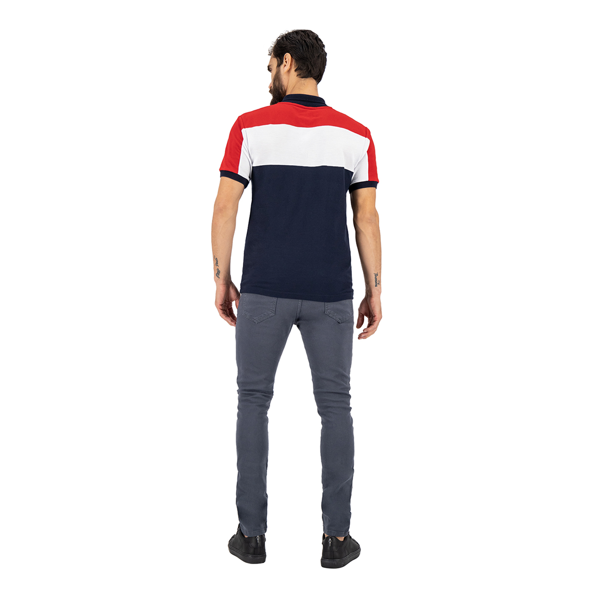 Playera Polo Slim Fit Holstone Hombre - Bloques Azul Marino