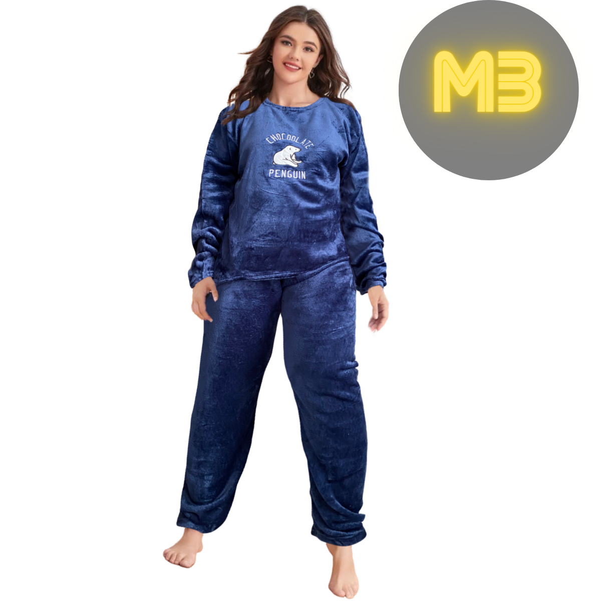 Pijama De Mujer Tallas Extra Tela Polar Flane para Invierno Calientita PIJ-055-MJE