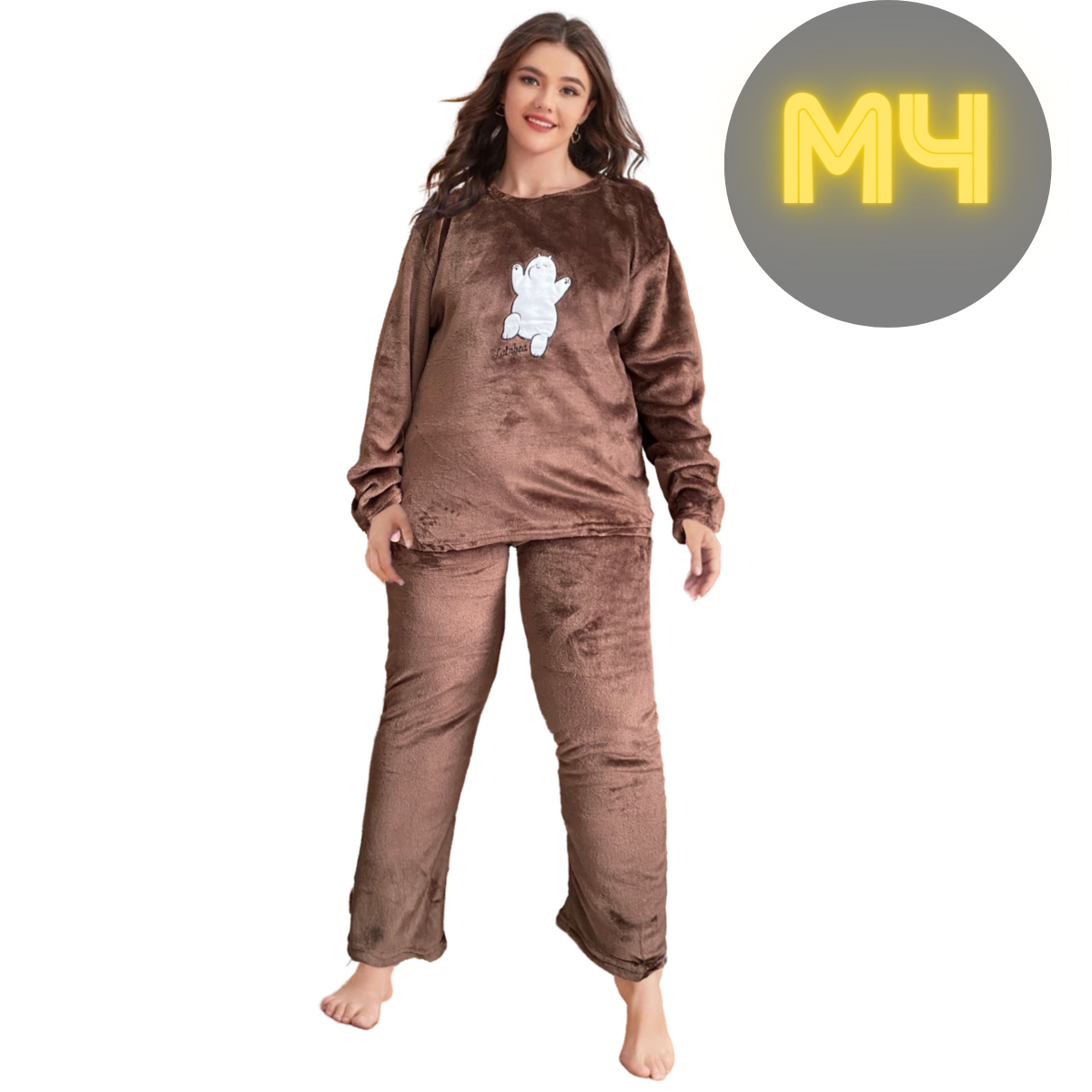 Pijama De Mujer Tallas Extra Tela Polar Flane para Invierno Calientita PIJ-055-MJE