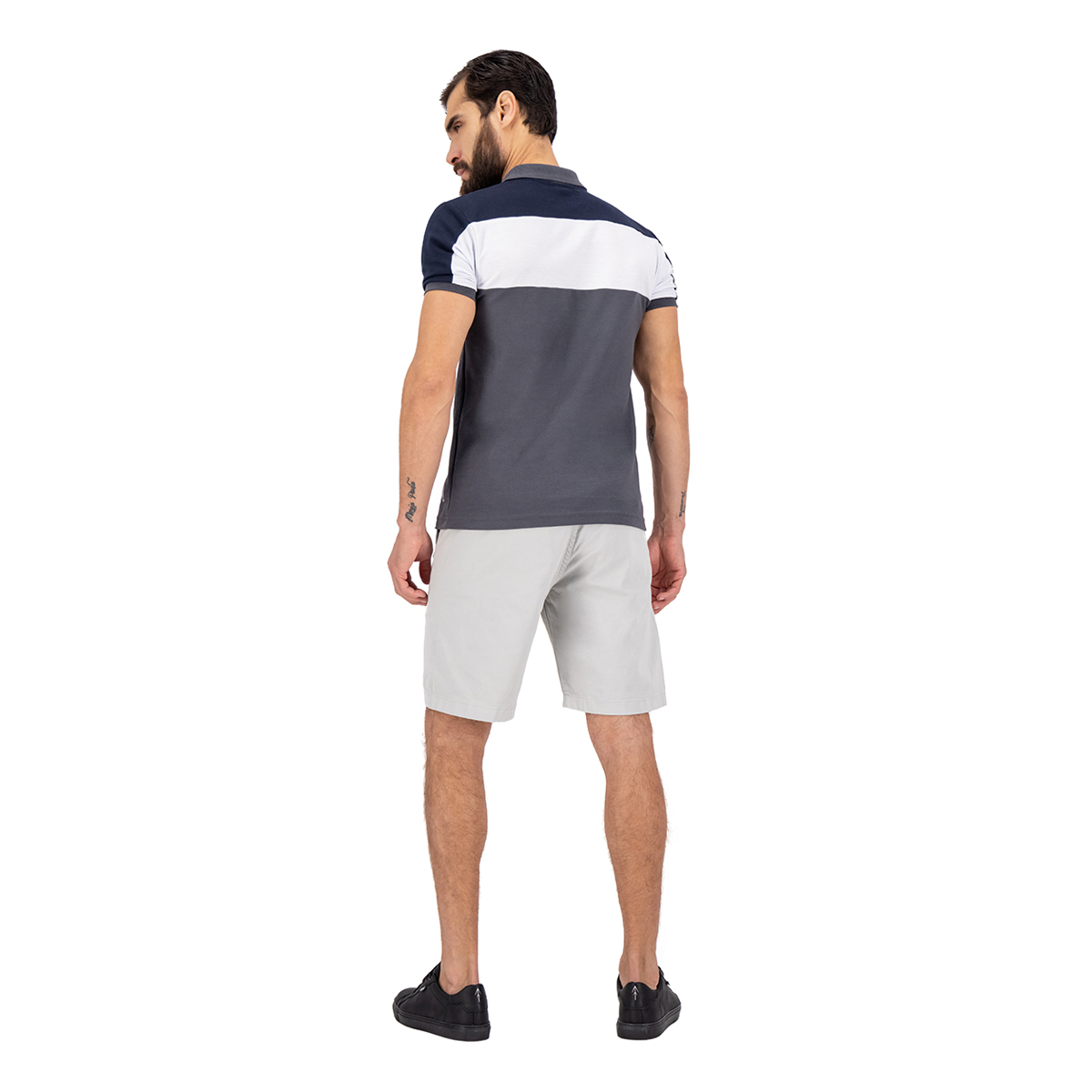 Playera Polo Slim Fit Holstone Hombre- Bloques Gris Oxford