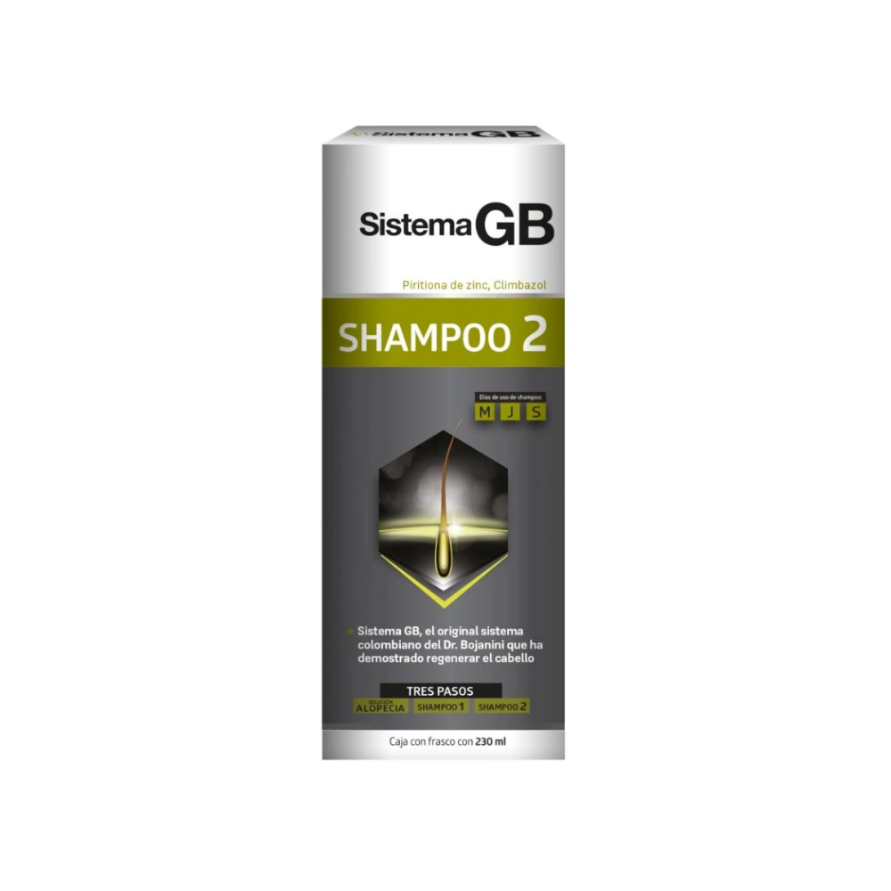 Kit Shampoo Caída Del Cabello Sistema Gb 1 Y 2 De 230ml 2 Piezas