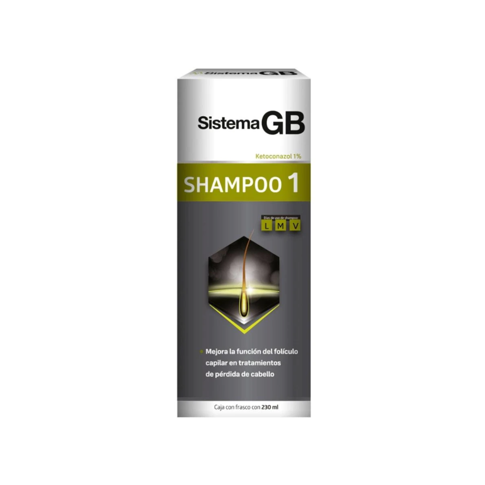 Kit Shampoo Caída Del Cabello Sistema Gb 1 Y 2 De 230ml 2 Piezas