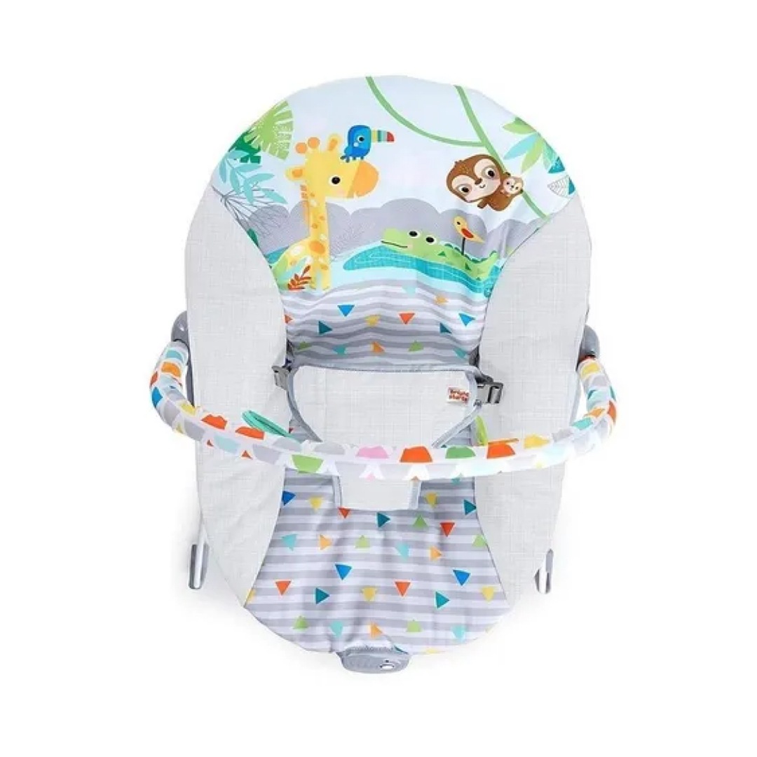  Silla Mecedora Para Bebé Bright Starts Rainforest Vibes Safari Fun Gris 12204