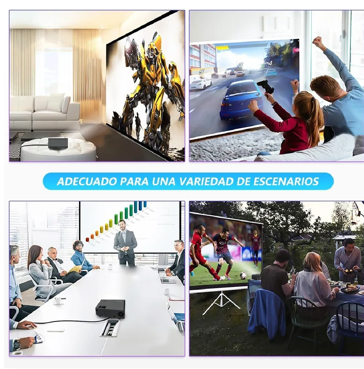 Proyector Led Wifi Full Hdmi 5500 Lumenes 1080p Negro