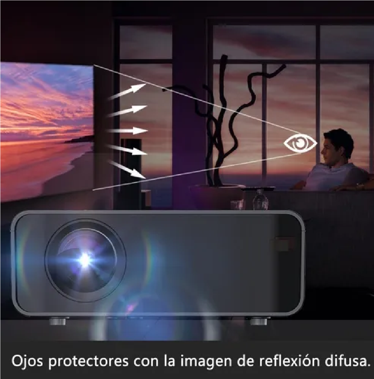 Proyector Led Wifi 4500 Lúmenes Full Hd Multipuertos 1080p