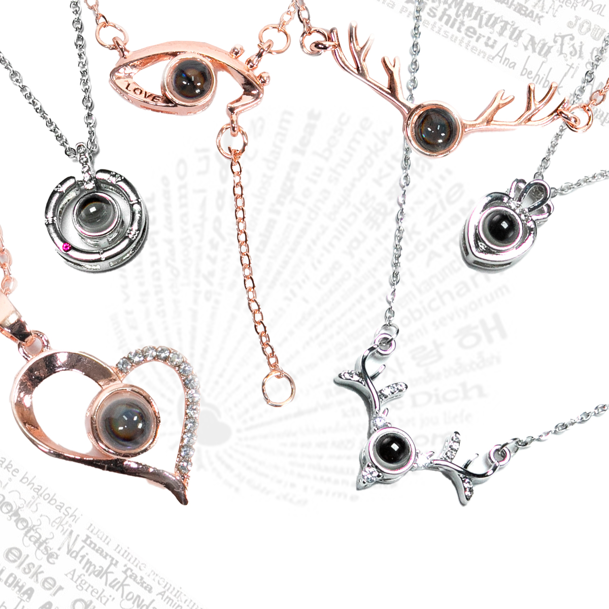 Collar Te Amo Con Proyeccion En 100 Idiomas