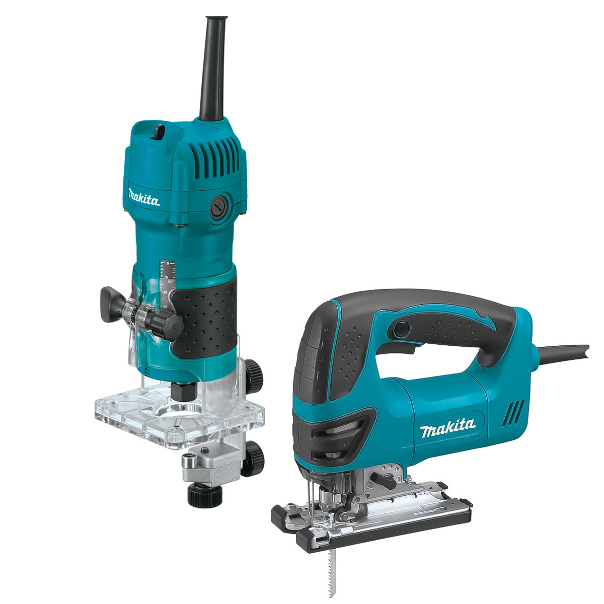 Kit Carpintero Makita Router 3709 530w + Caladora M4301g
