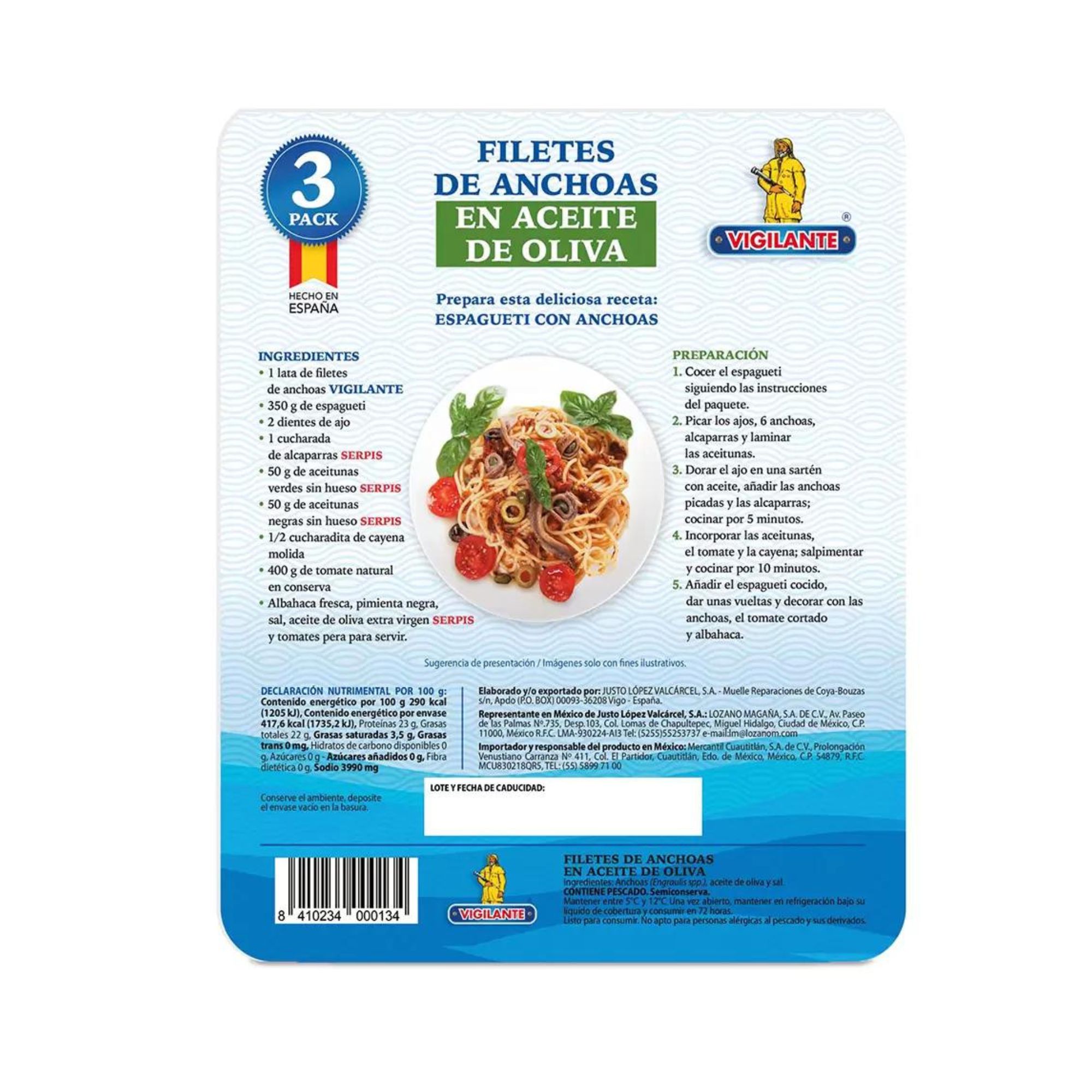 Filete de Anchoa Vigilante 3 de 48g