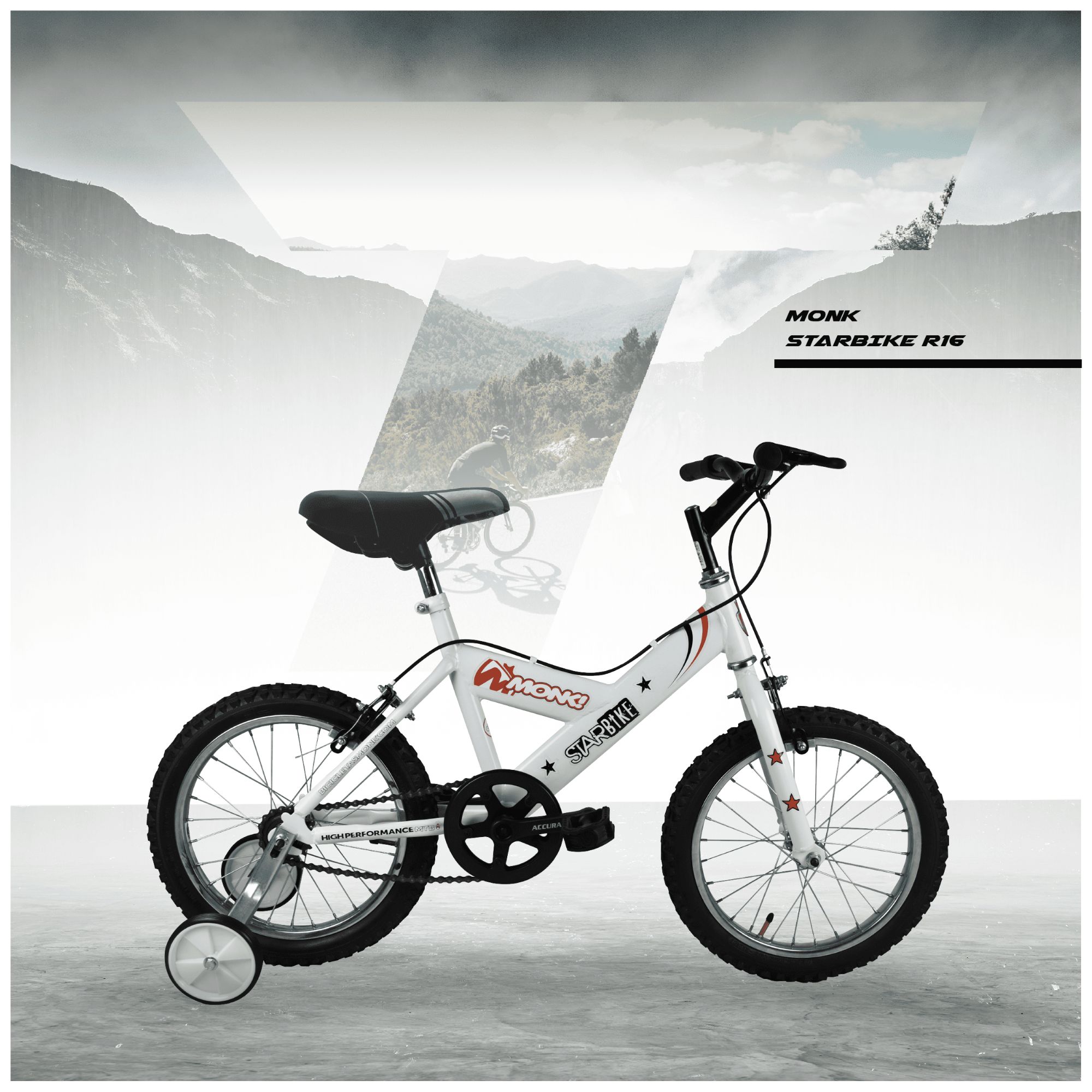 Bicicleta Monk Starbike Rodada 16 De Niño 1 Velocidad C/rda Blanco