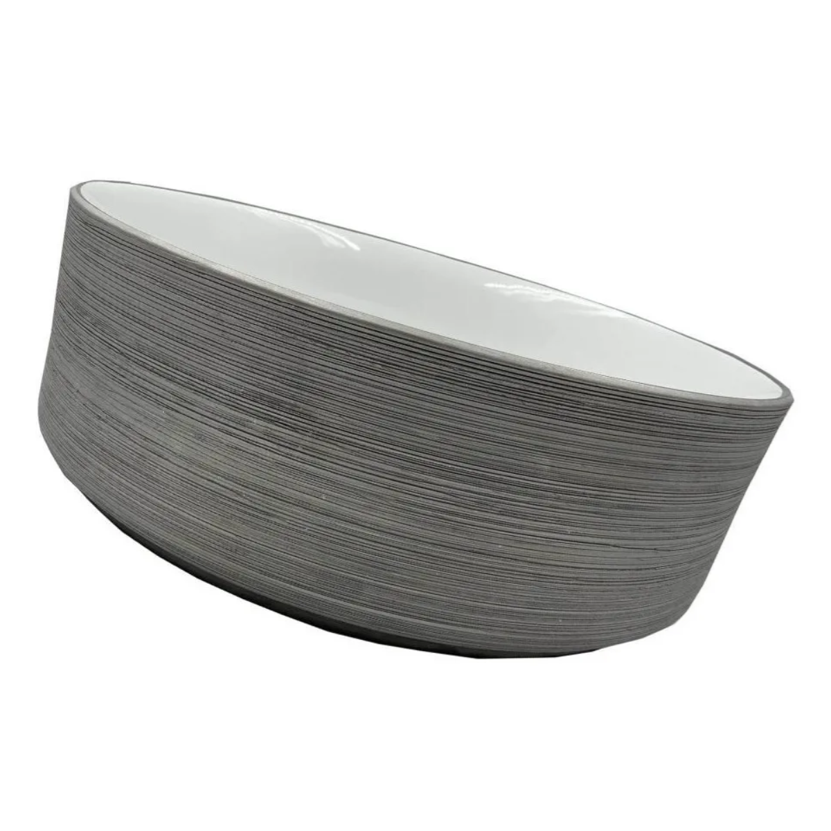 Lavabo ovalin de sobreponer PLATEADO / PLATA metalico redondo 36cm