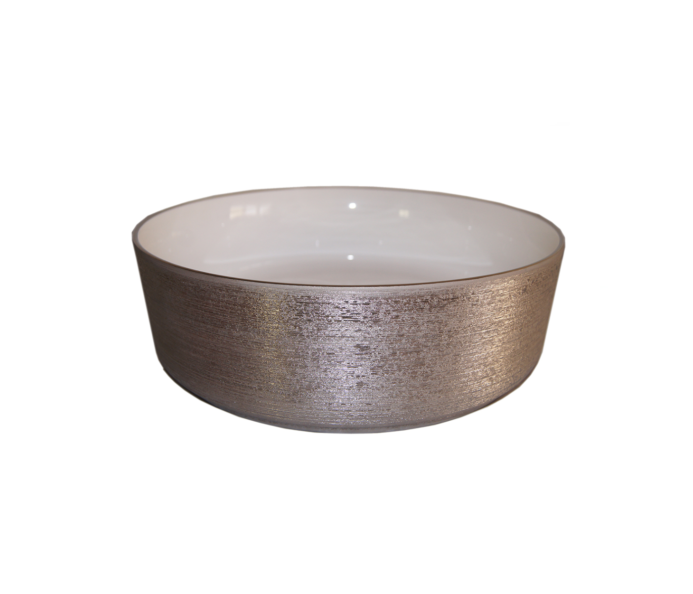Lavabo ovalin de sobreponer PLATEADO / PLATA metalico redondo 36cm