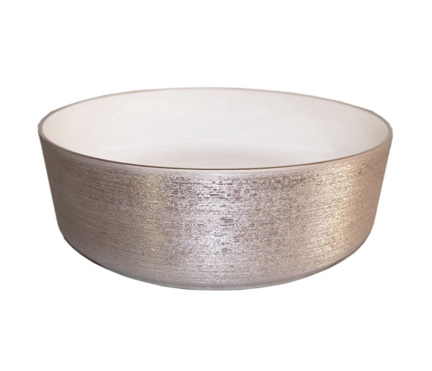 Lavabo ovalin de sobreponer PLATEADO / PLATA metalico redondo 36cm