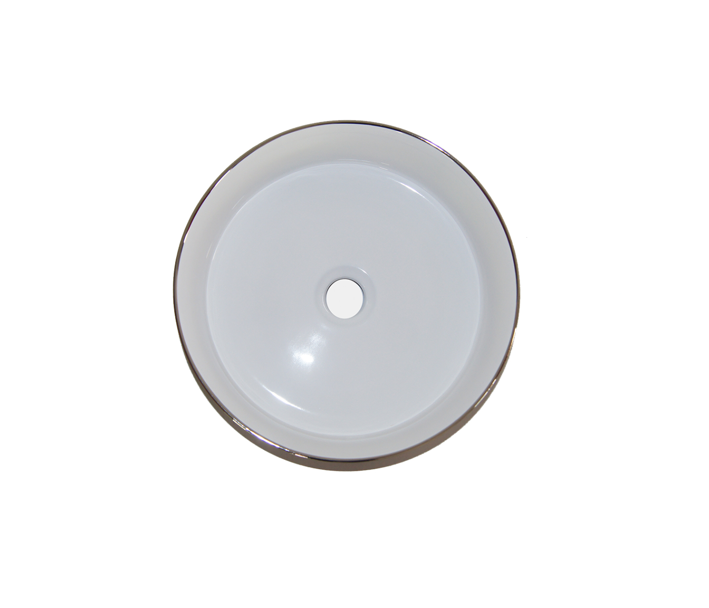 Lavabo ovalin de sobreponer PLATEADO / PLATA metalico redondo 36cm