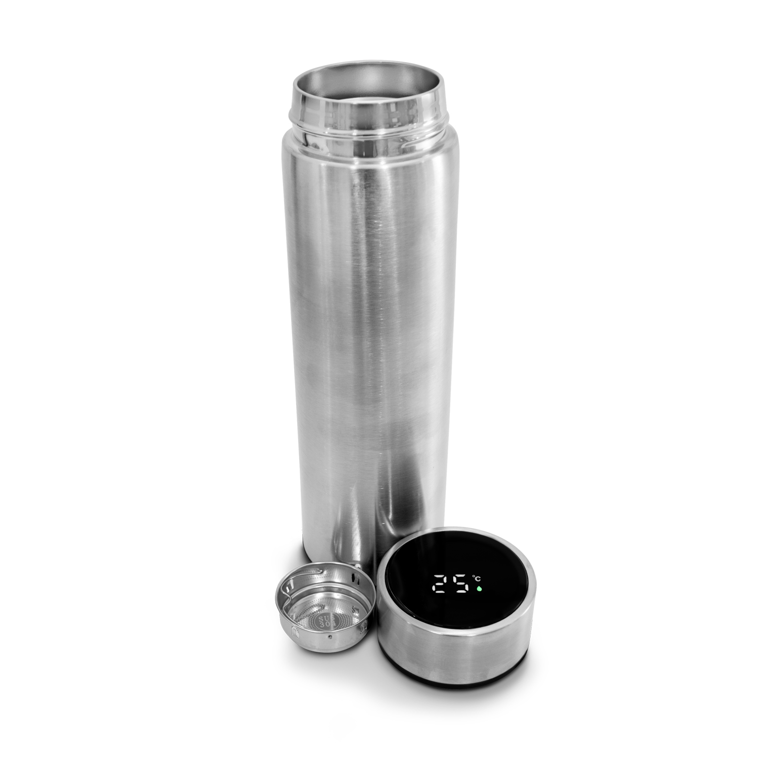 Termo Inteligente Digital Pantalla Led Plateado 420 ml