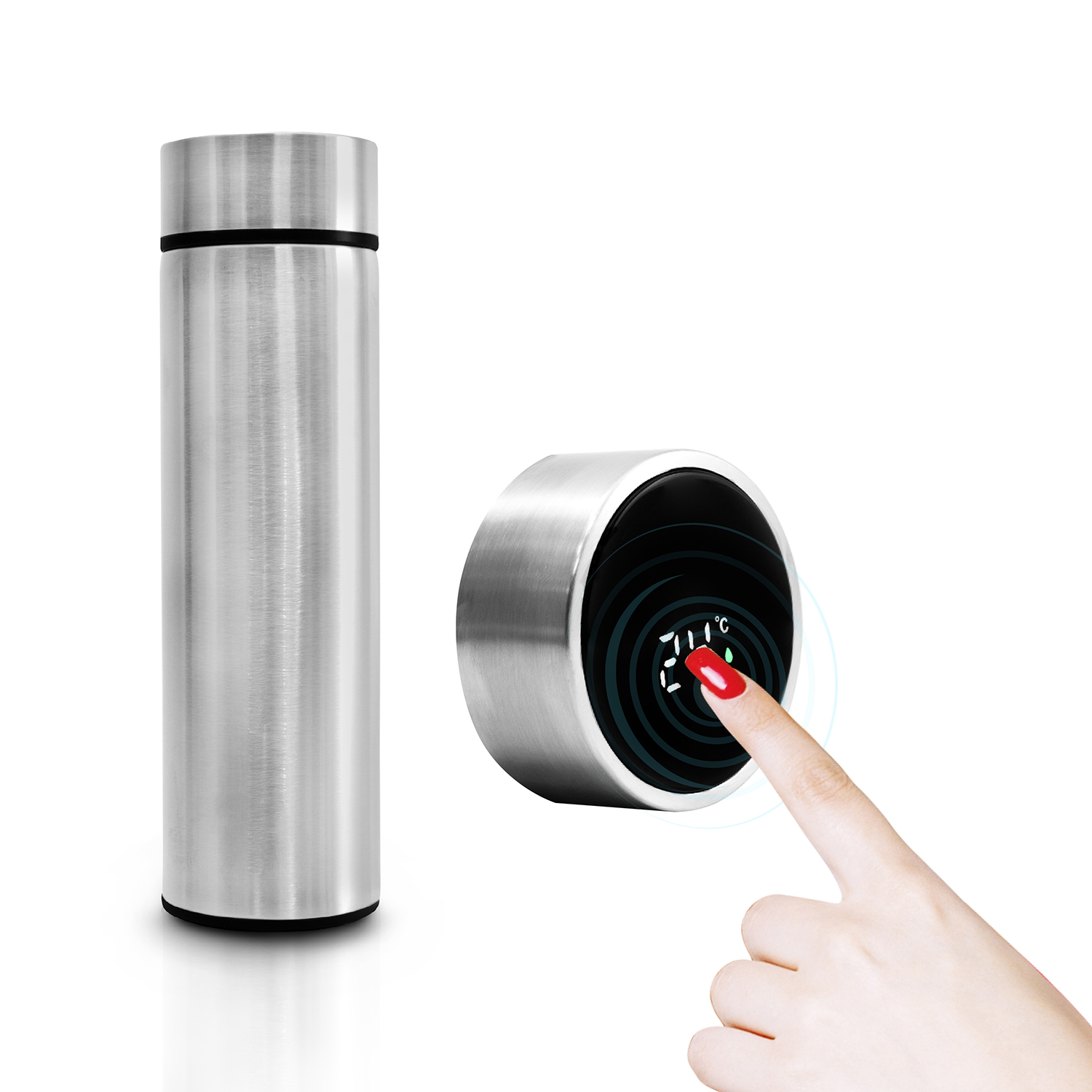 Termo Inteligente Digital Pantalla Led Plateado 420 ml