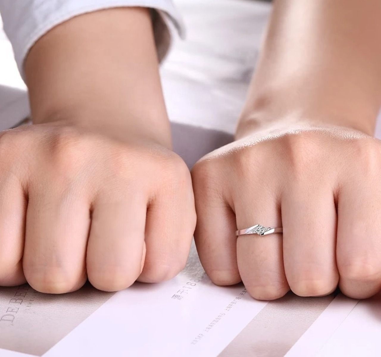 Anillo De Compromiso Plata 925 Ajustable | Amor + Estuche