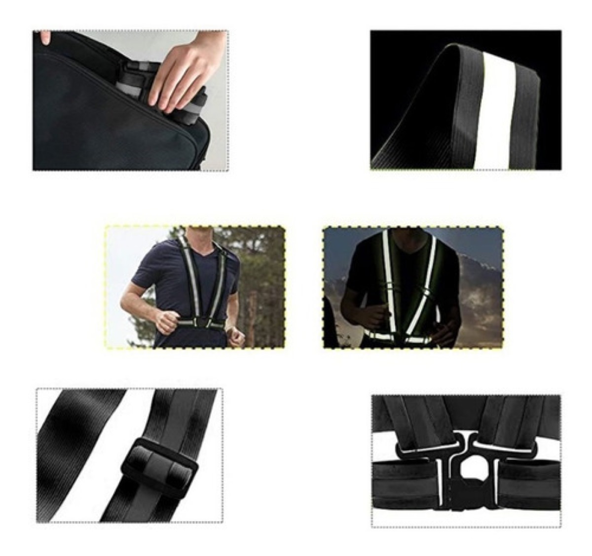 Chaleco Arnes Reflejante  De Seguridad Negro