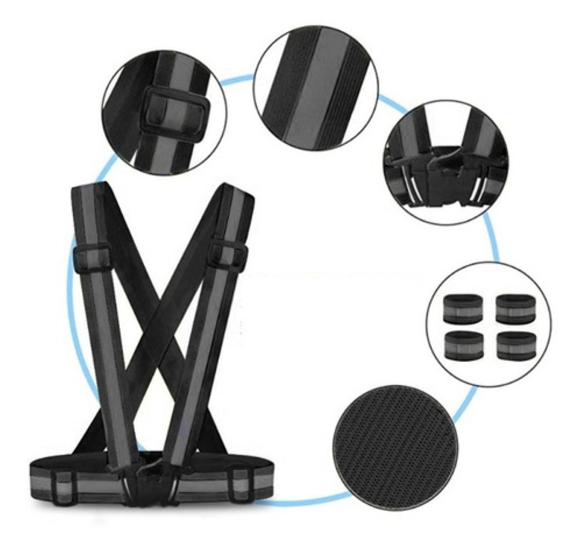 Chaleco Arnes Reflejante  De Seguridad Negro