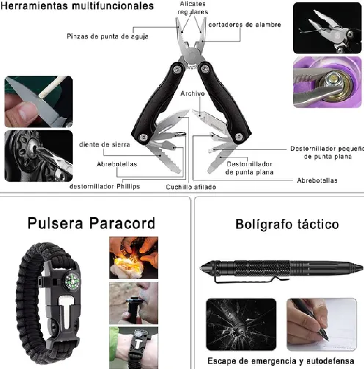 Kit Emergencia Para Camping Portátil Completo