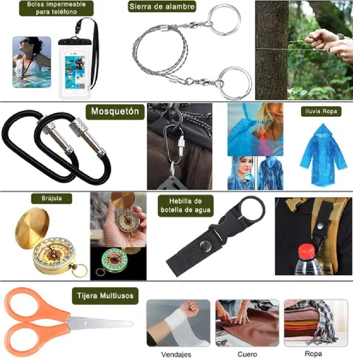 Kit Emergencia Para Camping Portátil Completo