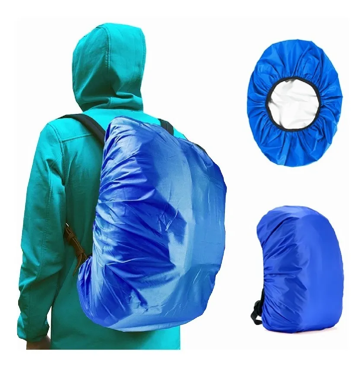 Duo Funda Impermeable Para Mochila Para Senderismo Negro/Azul