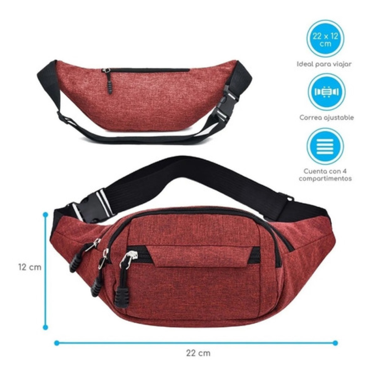 Cangurera Riñonera  Deportiva Roja