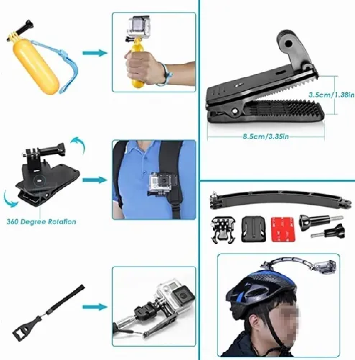Kit De Accesorios Cámara De Acción 50 En 1 Para Gopro Héroe
