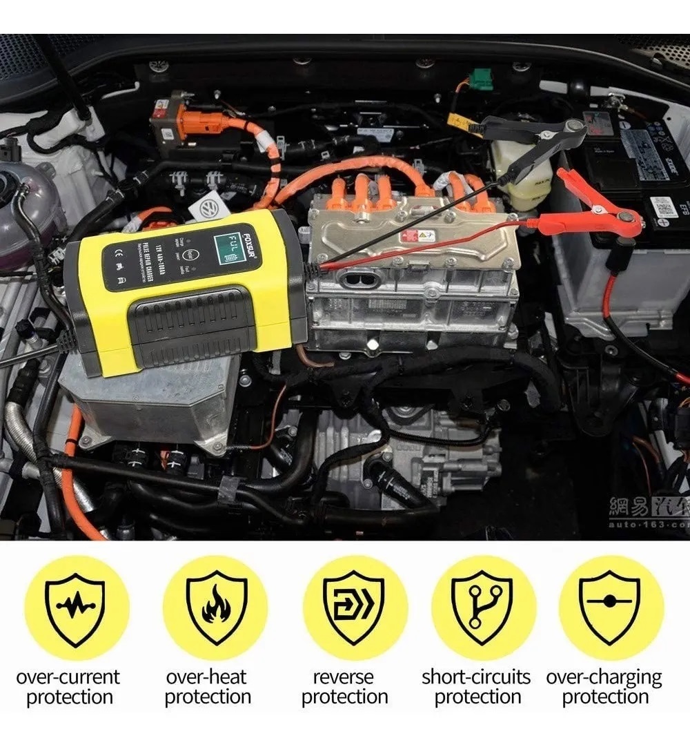 Cargador Inteligente De 12v 6a Para Batería De Auto Moto