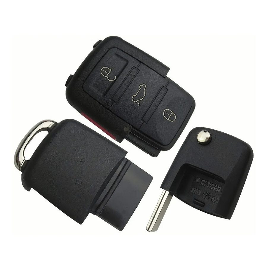 Carcasa Llave Control Para Vw B5 Jetta Golf Polo 3 Botones