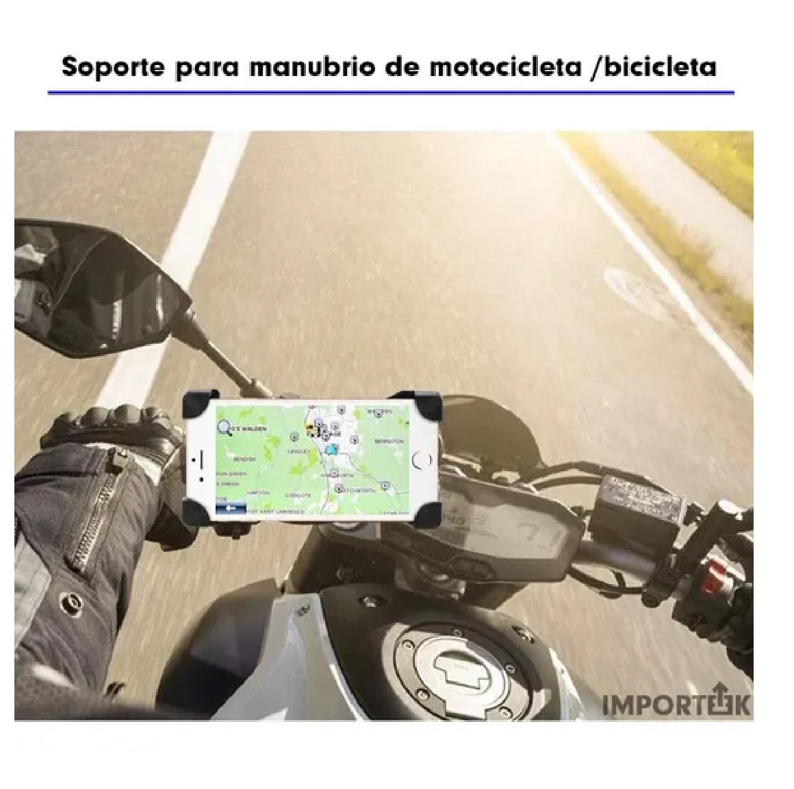 Soporte Abrazadera Porta Celular Cargador Usb Universal Moto