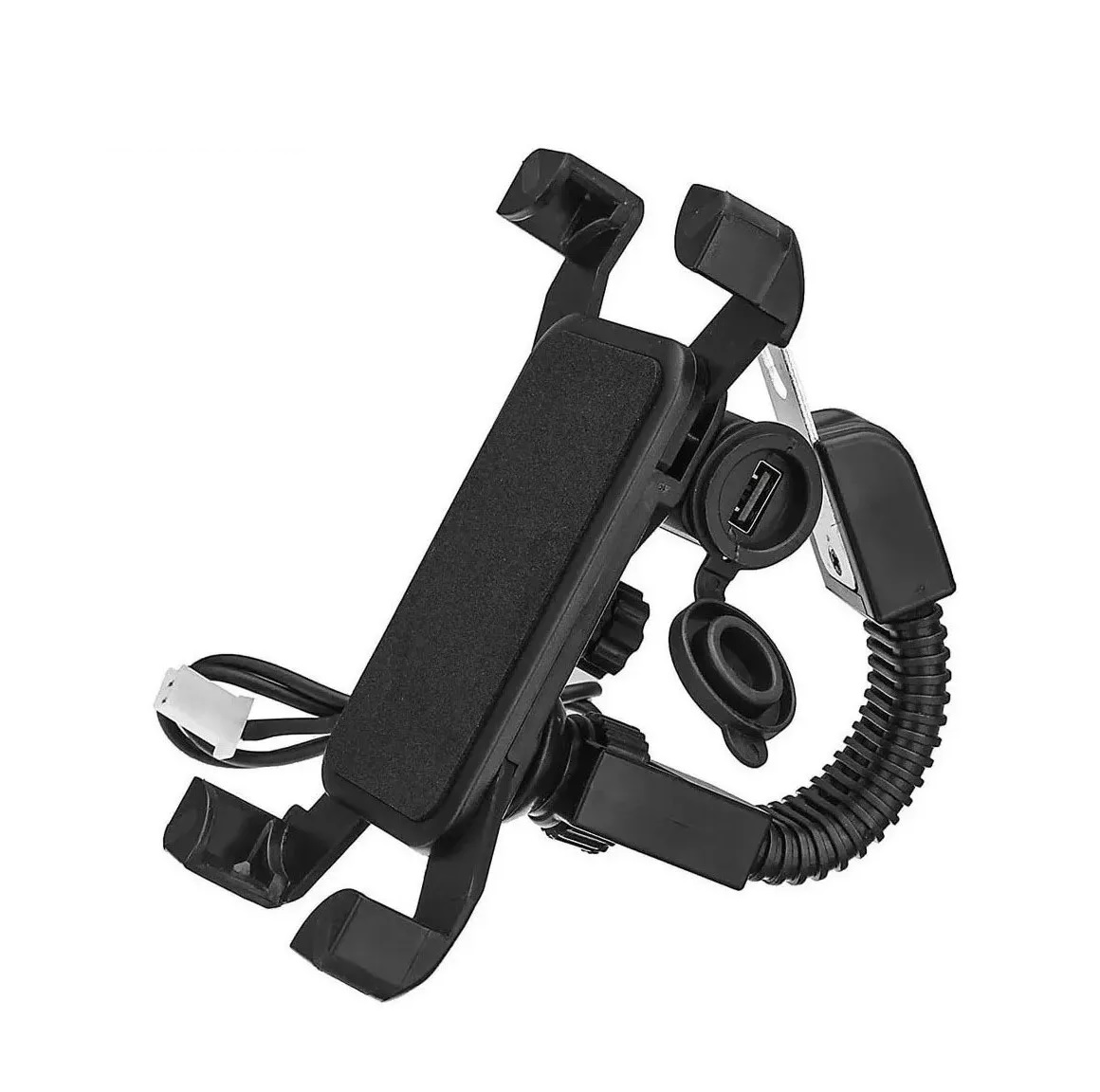 Soporte Abrazadera Porta Celular Cargador Usb Universal Moto