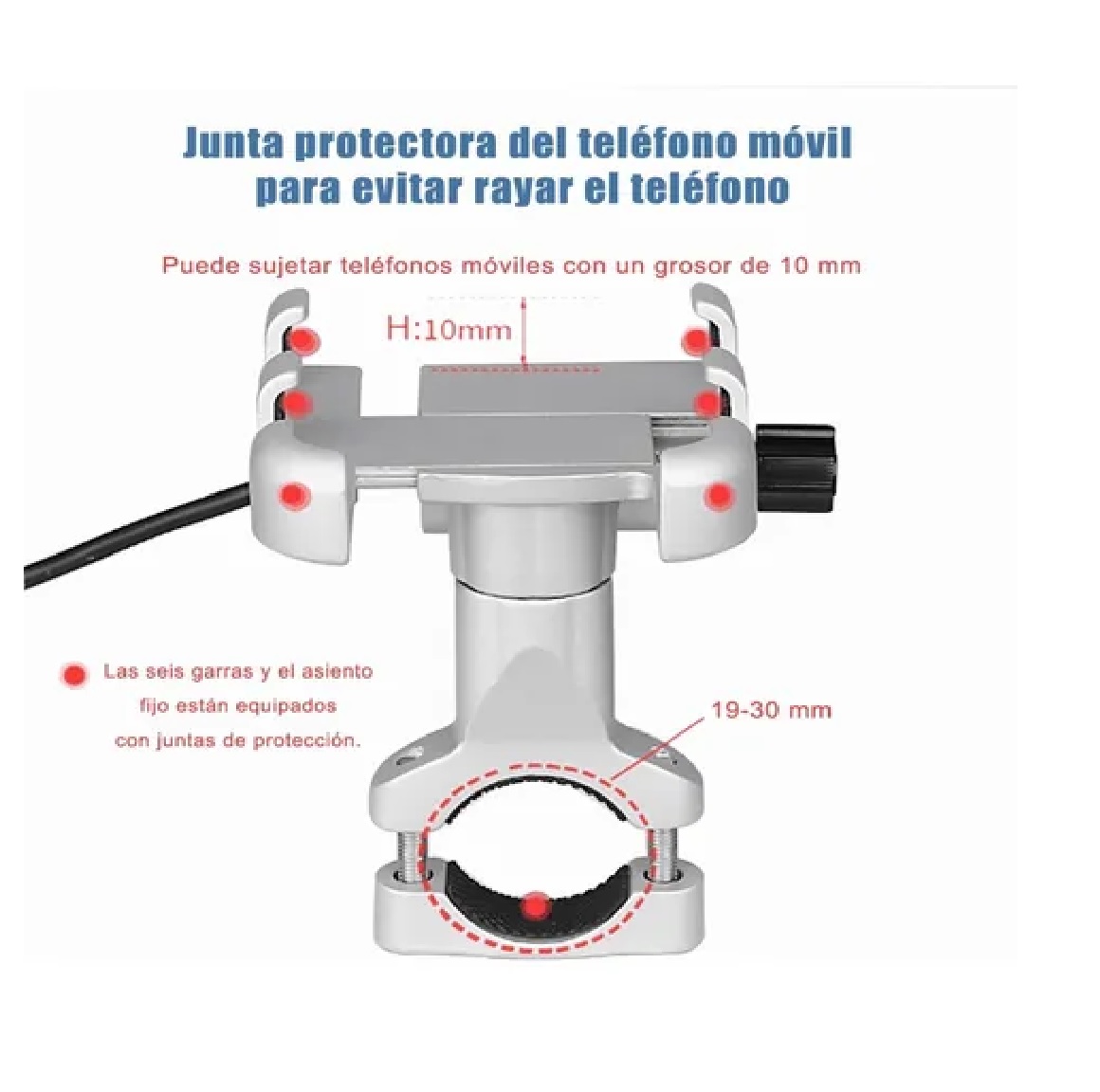 Soporte Base Porta Celular Moto 360º Magnetico Cargador Usb