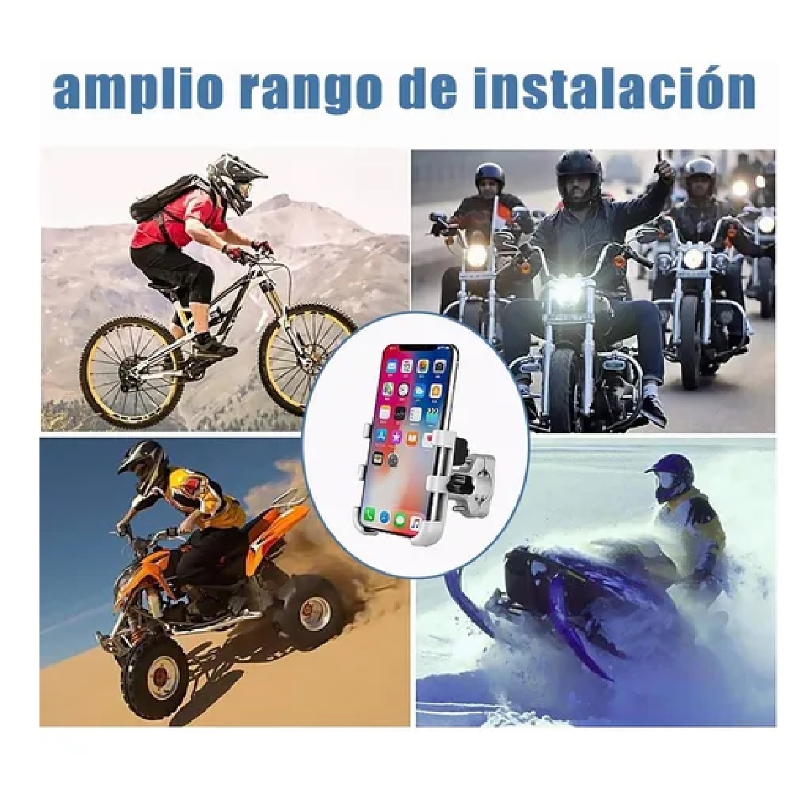 Soporte Base Porta Celular Moto 360º Magnetico Cargador Usb