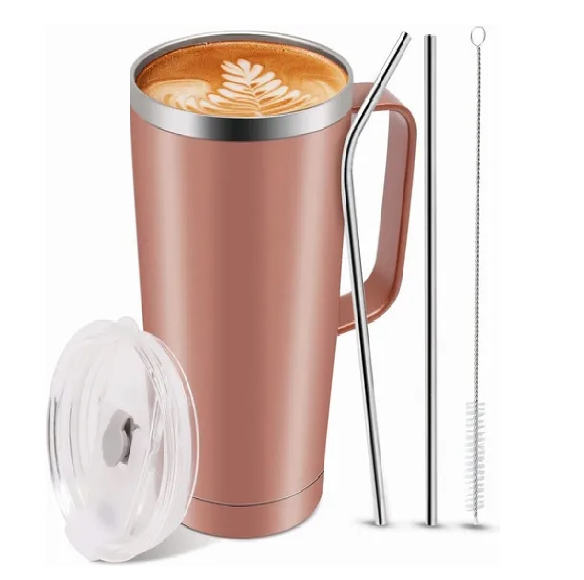 Termo De 24oz Portátil Con Calor Y Frío Oro Rosa