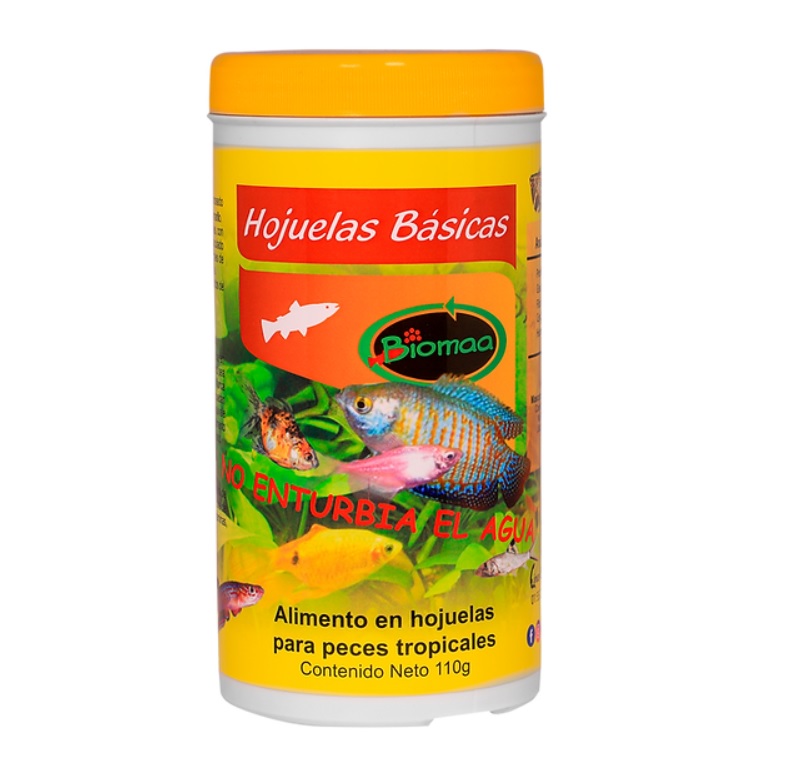 Hojuelas Basicas para Peces 110g No enturbia el agua - Biomaa