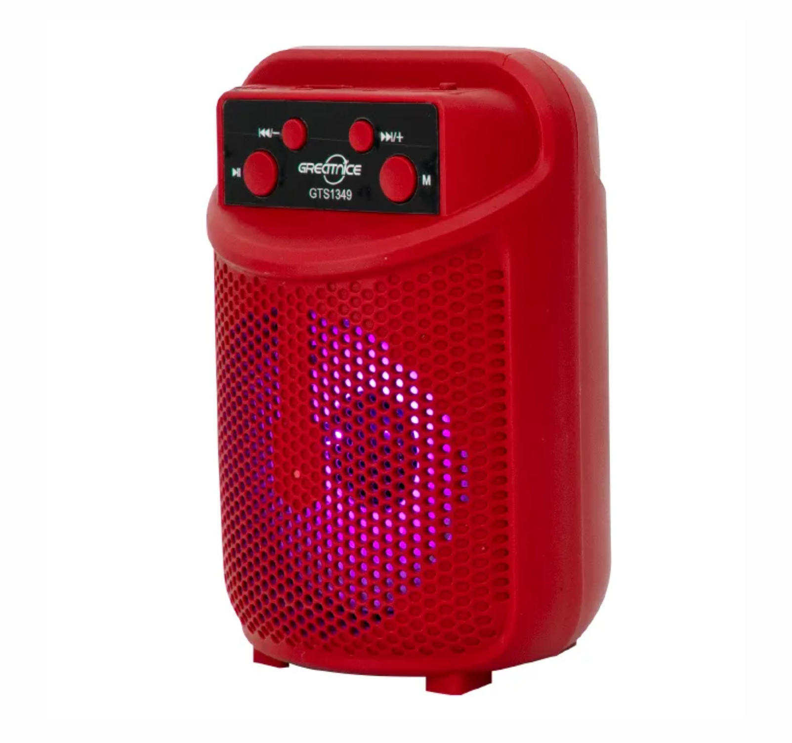 Mini bocina 3 pulgadas LED radio fm, usb y SD 1349 diseño compacto batería recargable calidad de audio con agarradera
