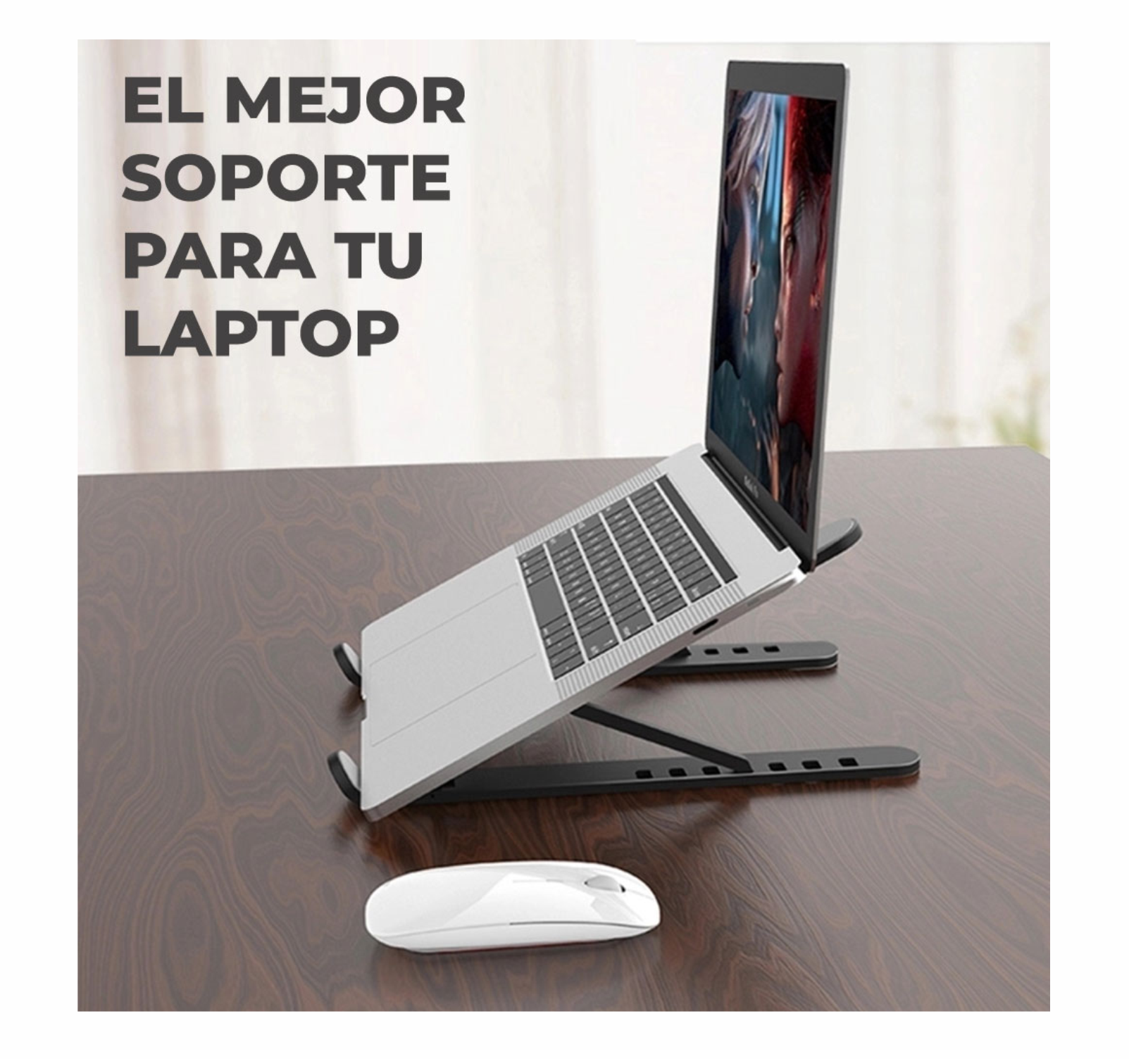Soporte base para laptop plegable antideslizante altura ajustable ancho y alto Diseño ergonómico alta resistencia