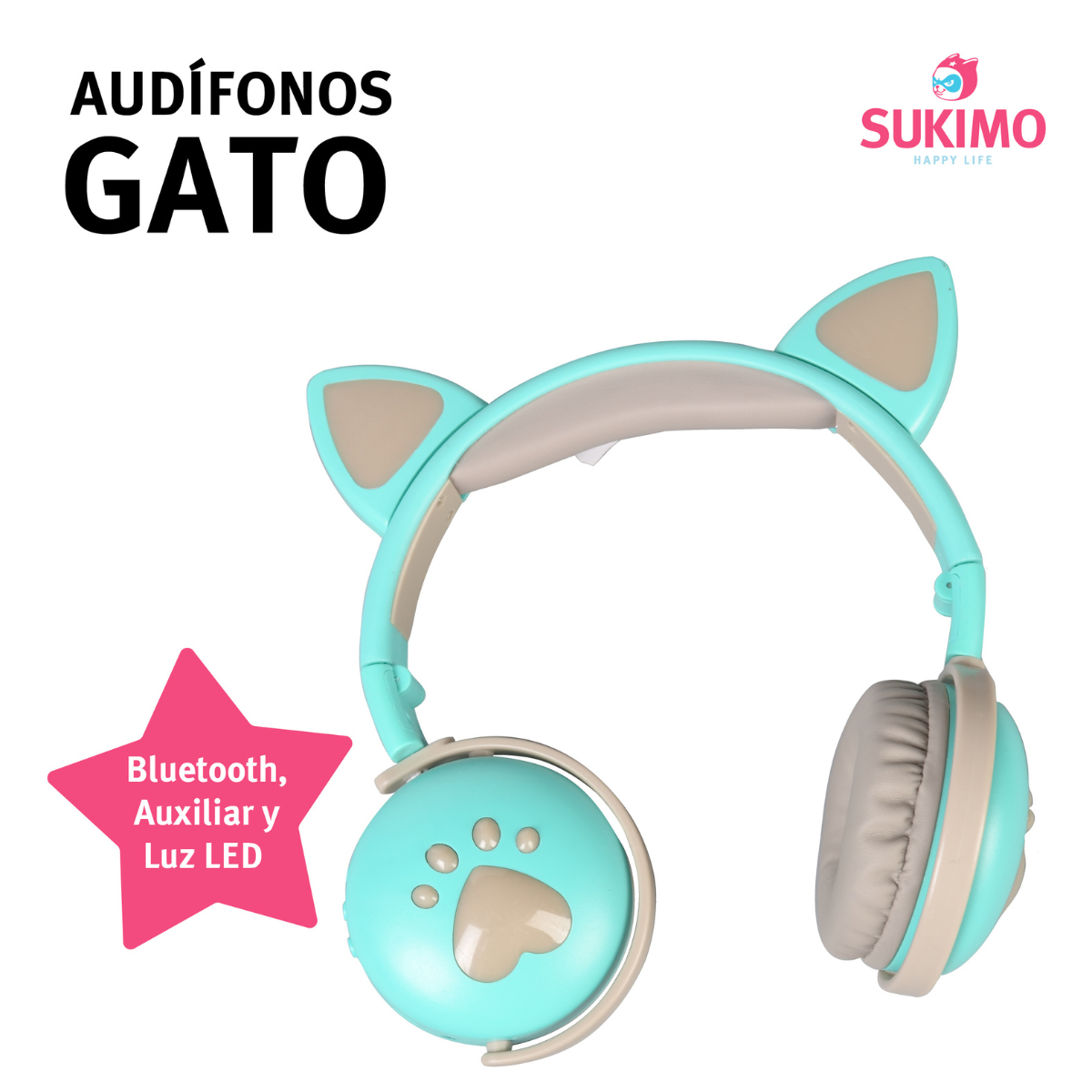 Audifonos Diadema Diseño De Gatito Niña 