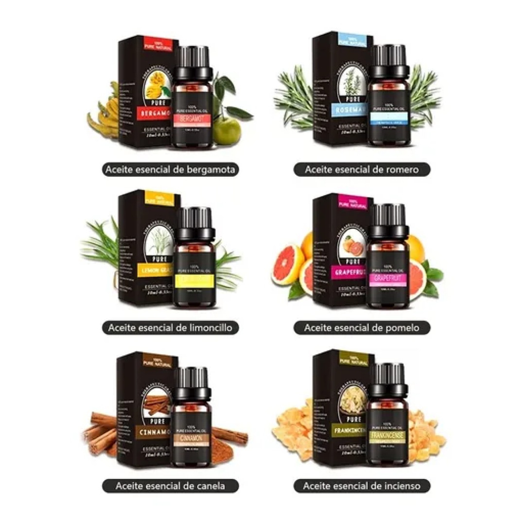 12 Botellas De Aceites Esenciales Para Aromaterapia Puro