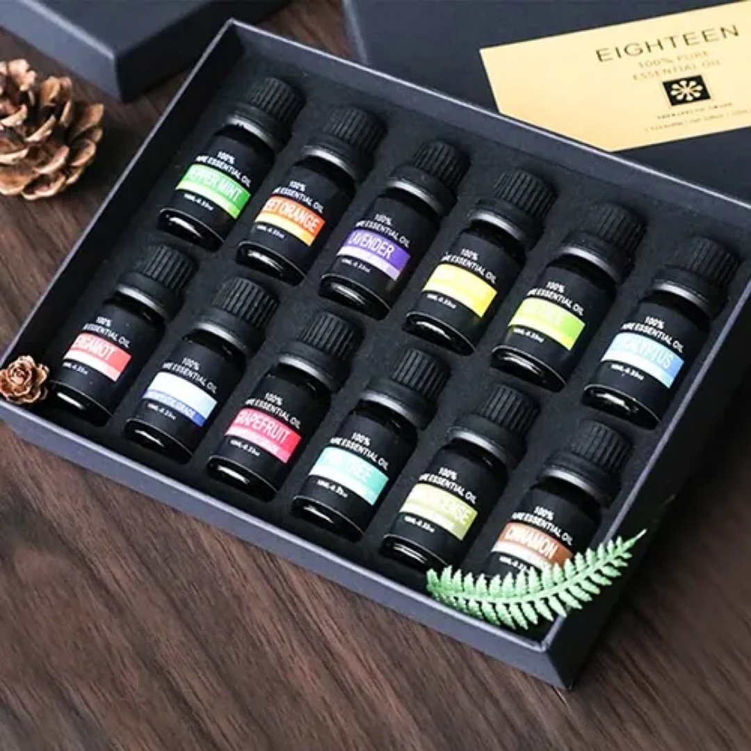 12 Botellas De Aceites Esenciales Para Aromaterapia Puro