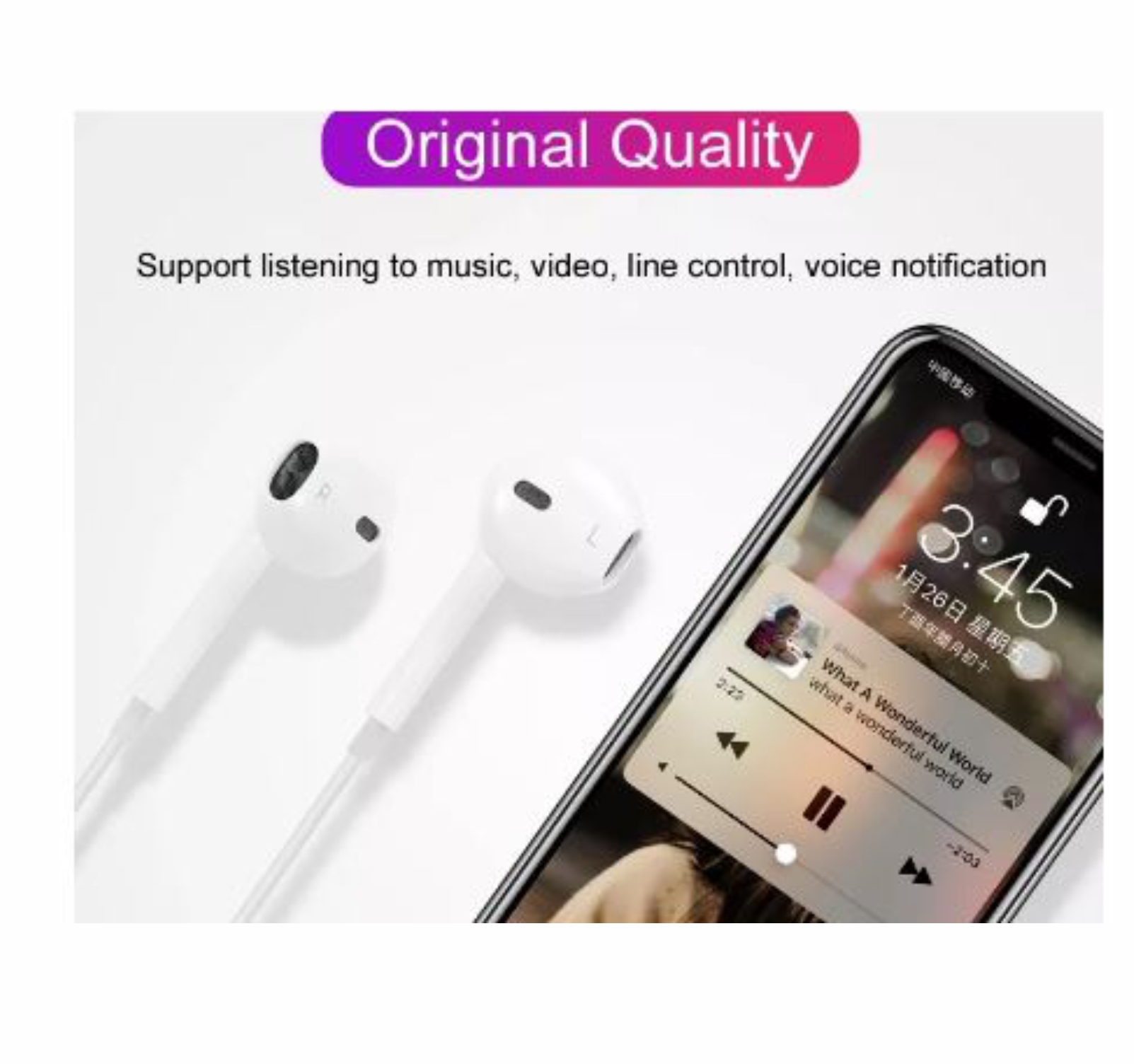 Audífonos alámbricos manos libres 3.5mm control de volumen calidad de audio material resistente diseño ergonómico 031