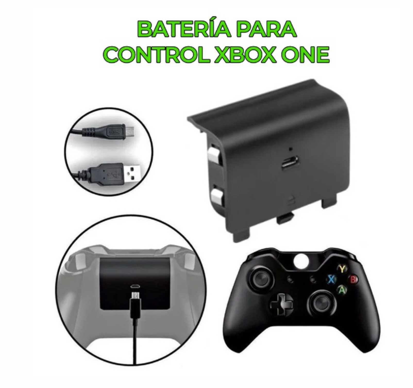 Batería recargable Xbox one Carga y juega compatible con xbox one 2400 mha