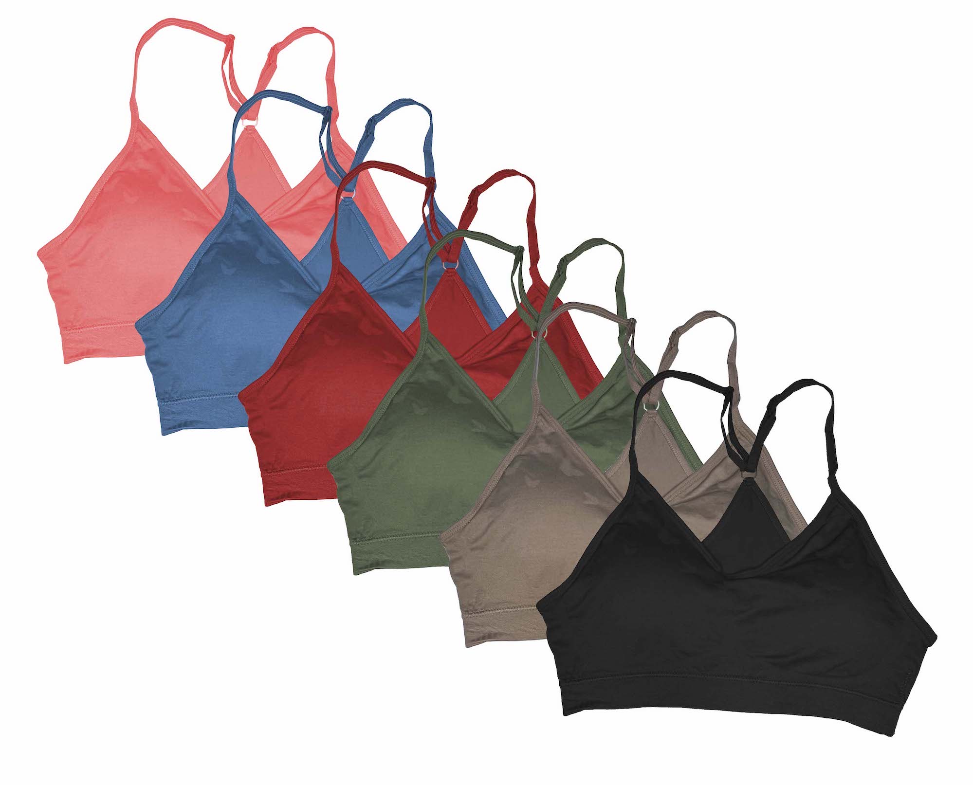 Pack 6 Brasier Top Deportivo Licra Dama Con Esponja Tatys Fashion Pack Incluye 6 Diferentes Colores