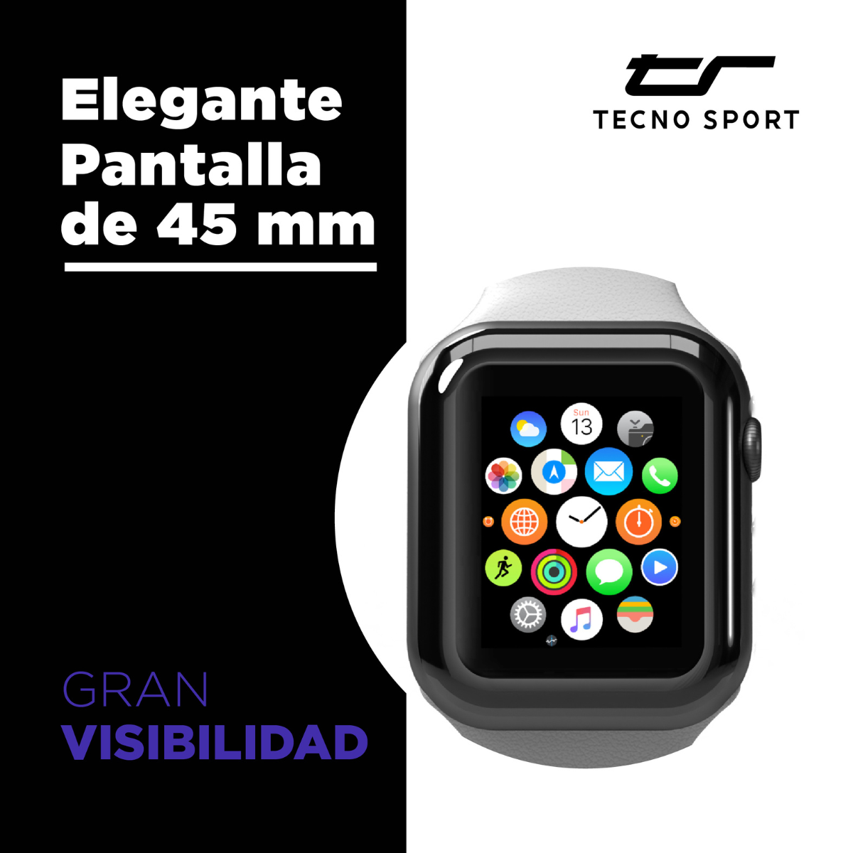 Reloj Inteligente Smart Watch Negro Unisex Versátil
