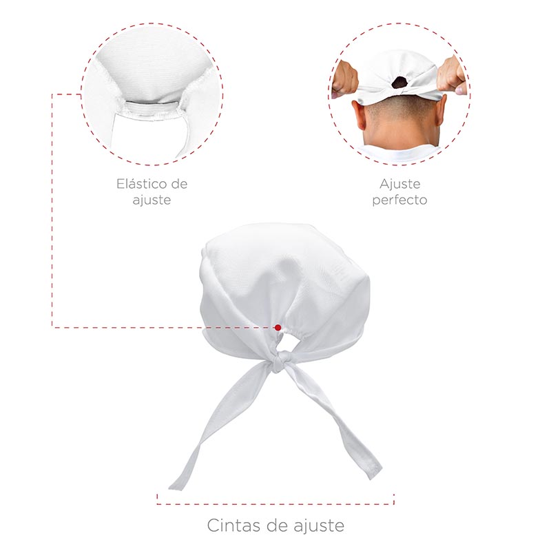 Paquete de 3 Gorros de Cocina Ajustables, Gorro de Chef de Cobertura Maxima 
