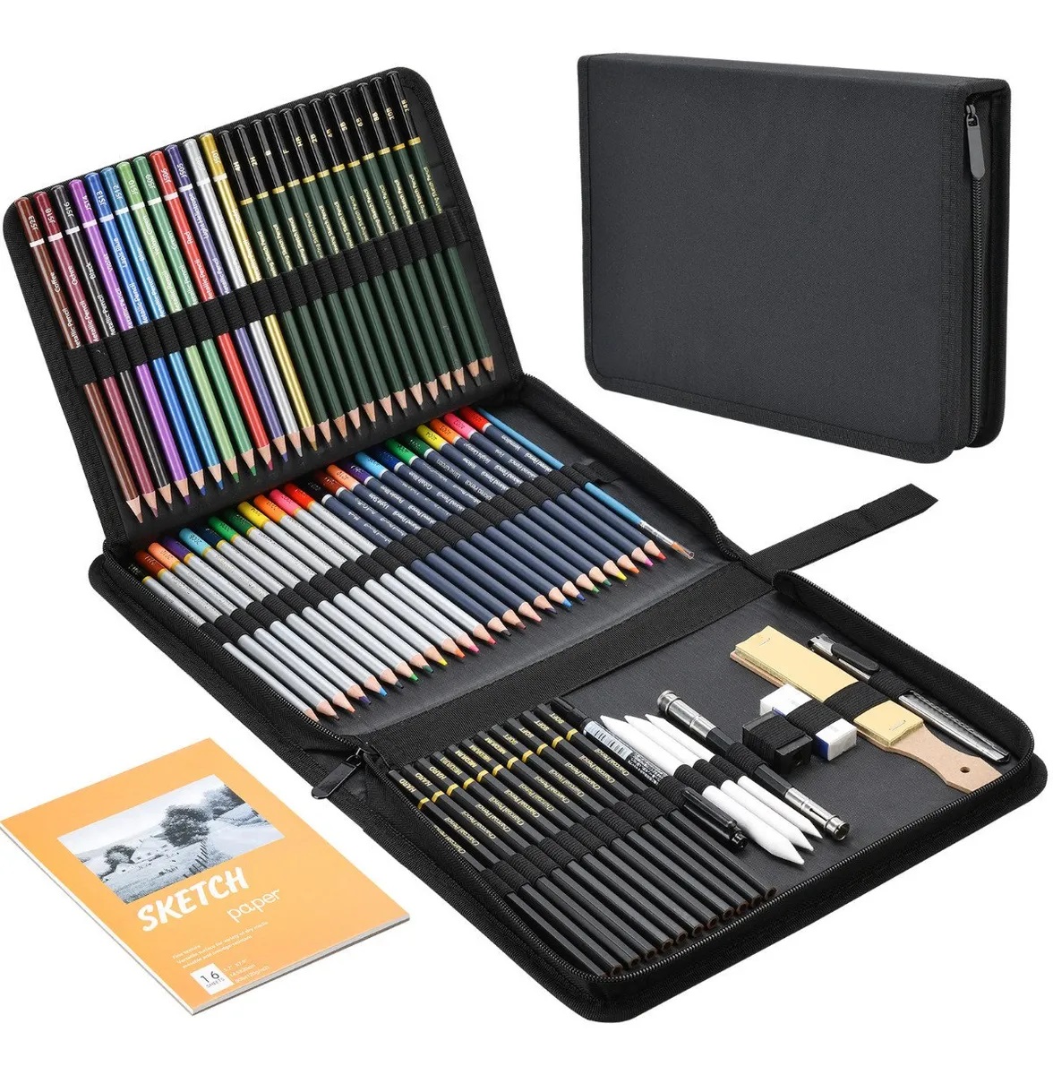 Kit De Lápices De Dibujo Y Boceto Con Accesorios 71 Piezas